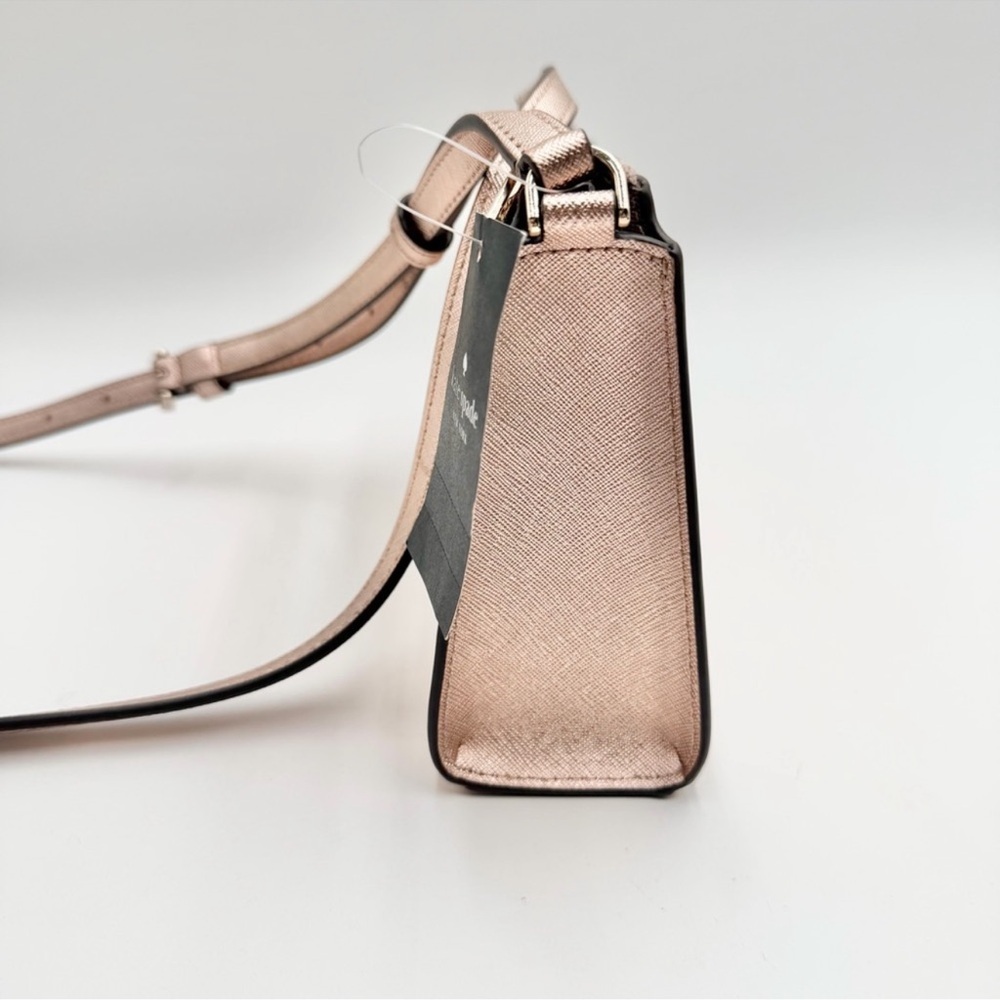 Kate Spade Kenzie Limited Edition Metallic Saffiano Rose Gold Crossbody Bag NWT - Picture 2 of 7